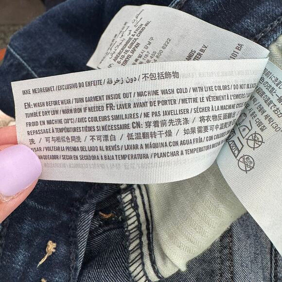 Hollister Dark Wash Skinny Jeans Junior's Size 13 Cotton Polyester Spandex Blend - Picture 8 of 8